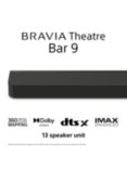 Sony Bravia Theatre Bar 9 HT-A9000 Wi-Fi Bluetooth All-In-One Soundbar with 360 Spatial Sound Mapping, Dolby Atmos & DTS:X, Black
