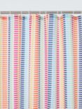 John Lewis Multi Stripe Recycled Polyester Shower Curtain, Rainbow