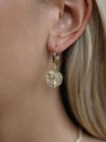 Tutti & Co Destiny Cubic Zirconia Star Disc Drop Earrings, Gold