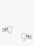 Tutti & Co Embrace Heart Shaped Stud Earrings, Silver