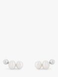 Tutti & Co Serene Freshwater Pearl Crawler Stud Earrings, Silver