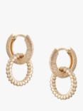 Tutti & Co Amber Texured Double Ring Drop Earrings