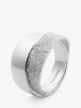 Tutti & Co Reflect Textured Dual Ring, Silver