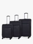 Rock Deluxe Lite 8-Wheel Soft Shell Suitcase, Set of 3