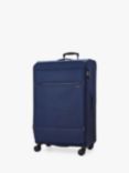 Rock Deluxe Lite 8-Wheel Soft Shell Suitcase, Set of 3, Navy