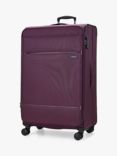 Rock Deluxe Lite 8-Wheel Soft Shell Suitcase, Set of 3, Purple