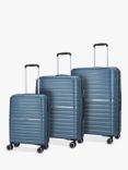Rock Hydra Lite 8-Wheel Hard Shell Suitcase, Set of 3, Blue