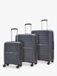 Rock Hydra Lite 8-Wheel Hard Shell Suitcase, Set of 3, Charcoal