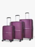 Rock Hydra Lite 8-Wheel Hard Shell Suitcase, Set of 3, Purple