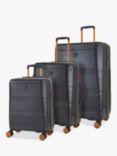 Rock Mayfair 8-Wheel Hard Shell Suitcase, Set of 3, Charcoal