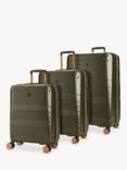 Rock Mayfair 8-Wheel Hard Shell Suitcase, Set of 3, Khaki