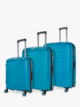 Rock Sunwave 8-Wheel Expandable Hard Shell Suitcase, Set of 3, Blue