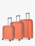 Rock Sunwave 8-Wheel Expandable Hard Shell Suitcase, Set of 3, Peach