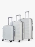 Rock Sunwave 8-Wheel Expandable Hard Shell Suitcase, Set of 3, White