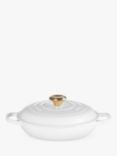 Le Creuset Cast Iron Signature Shallow Casserole, White