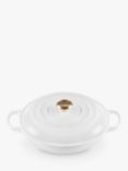 Le Creuset Cast Iron Signature Shallow Casserole, White