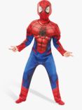 Spiderman Marvel Kids' Deluxe Spider-Man Costume, Red/Multi, 7-8 years