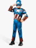 Marvel Kids' Deluxe Captain America Costume, Blue/Multi, 5-7 years