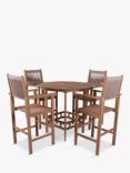 Royalcraft Roma 4-Seater Round Garden Bar Table & Rope Bar Chairs, FSC-Certified (Acacia Wood), Natural