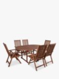 Royalcraft Turnbury 6-Seater Extendable Garden Dining Table & Reclining Chairs Set, FSC-Certified (Acacia Wood), Natural
