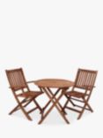 Royalcraft York 2-Seater Garden Bistro Table & Folding Armchairs, FSC-Certified (Acacia Wood), Natural