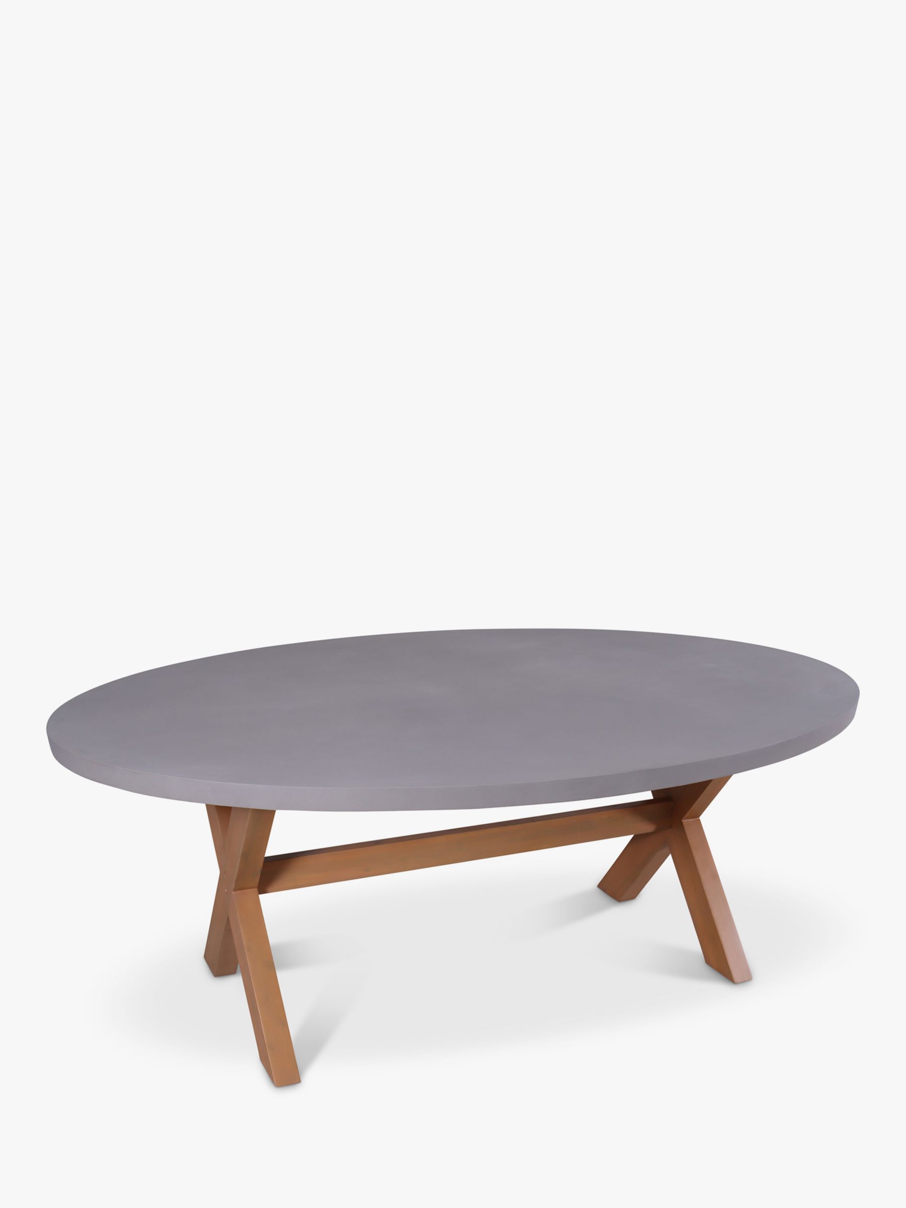 Royalcraft Luna Ellipse Garden Dining Table, 200cm, FSC-Certified (Acacia Wood), Natural/Warm Grey