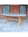 Royalcraft Luna Ellipse Garden Dining Table, 200cm, FSC-Certified (Acacia Wood), Natural/Warm Grey