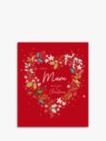 Woodmansterne Mum Heart Wreath Christmas Card