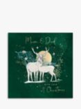 Woodmansterne Mum and Dad Deer Moon Christmas Card