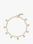 Jools by Jenny Brown Clover and Cubic Zirconia 9 Charm Bracelet, Gold