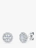 Jools by Jenny Brown Bubbly Cubic Zirconia Flower Studs, Silver