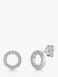 Jools by Jenny Brown Cubic Zirconia Circle Stud Earrings, Silver