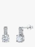 Jools by Jenny Brown Cubic Zirconia Pave Bale Stud Earrings, Silver