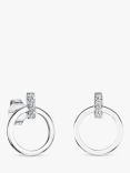 Jools by Jenny Brown Pave Bale Circle Stud Earrings, Silver