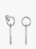 Jools by Jenny Brown Circle With Bar Drop Earrings, Silver