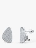 Jools by Jenny Brown Concave Pave Triangle Stud Earrings, Silver