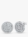 Jools by Jenny Brown Concentric Circles Cibic Zirconia Stud Earrings, Silver