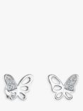 Jools by Jenny Brown Cutout Butterfly Stud Earrings, Silver