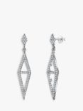 Jools by Jenny Brown Cubic Zirconia Diamond Shape Drop Earrings, Silver