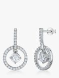 Jools by Jenny Brown Cubic Zirconia Floating Circles Stud Earrings, Silver