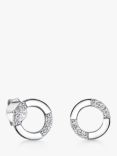 Jools by Jenny Brown Half Pave Circle Stud Earrings, Silver