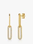 Jools by Jenny Brown Half Pave Link Drop Earrings, Gold