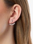 Jools by Jenny Brown Cubic Zirconia Under Lobe Jacket Earrings, Silver