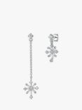 Jools by Jenny Brown Cubic Zirconia Odd Snowflake Drop Earrings, Silver