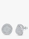 Jools by Jenny Brown Pave Curved Circle Stud Earrings, Silver