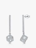 Jools by Jenny Brown Pave Cubic Zirconia Cube Drop Earrings, Silver
