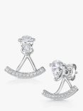 Jools by Jenny Brown Pave Cubic Zirconia Pear Shape Jacket Earrings, Silver