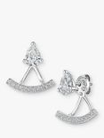 Jools by Jenny Brown Pave Cubic Zirconia Pear Shape Jacket Earrings, Silver