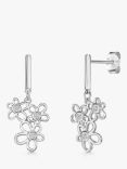 Jools by Jenny Brown Cubic Zirconia Flower Cluster Drop Earrings, Silver