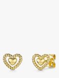 Jools by Jenny Brown Woven Heart Stud Earrings, Gold